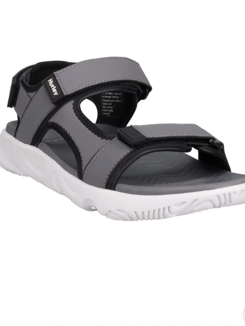 Hurley Oceanside Sport Sandals Men Size 13 and 9 Grey Black Strappy 1961927